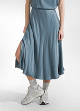 COMPLETO TOP E GONNA IN SATIN VERDE - | DEHA