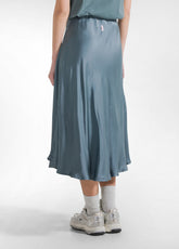 Satin Skirt - Green - TEAL GREEN | DEHA