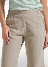 Straight Slub Linen Trousers - Multicolor - CLAY BEIGE | DEHA