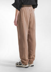Flamed Linen Pleated Trousers - Brown - KHAKI BROWN | DEHA