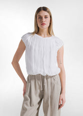 TOP IN COTONE LEGGERO CON STRATI IN SETA BIANCO - Camicie & Bluse | DEHA