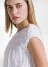 Light Cotton Top With Silk Layers - White - WHITE | DEHA