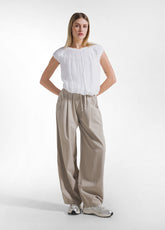 TOP IN COTONE LEGGERO CON STRATI IN SETA BIANCO - Camicie & Bluse | DEHA