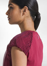 TOP IN COTONE LEGGERO CON STRATI IN SETA ROSSO - CHERRY RED | DEHA