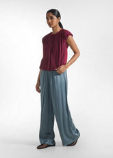 TOP IN COTONE LEGGERO CON STRATI IN SETA ROSSO - Camicie & Bluse | DEHA