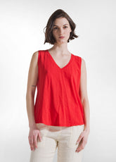 TOP FLUIDO IN JERSEY FIAMMATO ROSSO - POPPY RED | DEHA
