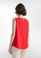 TOP FLUIDO IN JERSEY FIAMMATO ROSSO - POPPY RED | DEHA