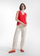 TOP FLUIDO IN JERSEY FIAMMATO ROSSO - POPPY RED | DEHA