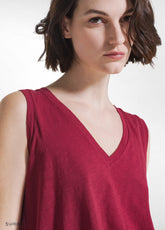 TOP FLUIDO IN JERSEY FIAMMATO ROSSO - CHERRY RED | DEHA