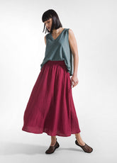 TOP FLUIDO IN JERSEY FIAMMATO VERDE - TEAL GREEN | DEHA