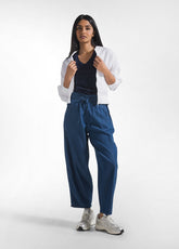 Blue Flammé T-Shirt with wide V-Neck - BLUE NIGHT | DEHA