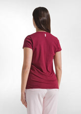 T-SHIRT FLAMMÈ CON SCOLLO A V ROSSO - CHERRY RED | DEHA