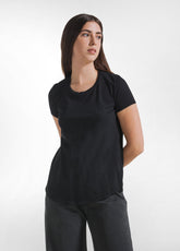 T-SHIRT IN COTONE FLAMMÈ NERO - BLACK | DEHA