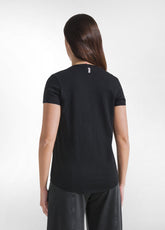 T-SHIRT IN COTONE FLAMMÈ NERO - BLACK | DEHA