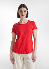 T-SHIRT IN COTONE FLAMMÈ ROSSO - POPPY RED | DEHA