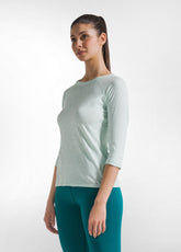 T-SHIRT MANICA 3/4 IN JERSEY FIAMMATO VERDE - JADE GREEN | DEHA