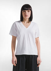 T-SHIRT FLAMMÈ SCOLLO AMPIO BIANCO - WHITE | DEHA
