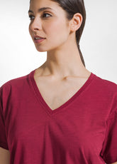 T-SHIRT FLAMMÈ SCOLLO AMPIO ROSSO - CHERRY RED | DEHA