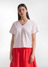 T-SHIRT FLAMMÈ SCOLLO AMPIO ROSA - Top & T-shirts | DEHA
