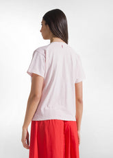 FLAMME T-SHIRT WITH WIDE NECKLINE - PINK - BLUSH PINK | DEHA