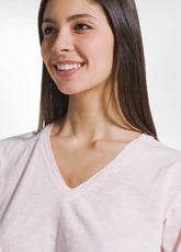 FLAMME T-SHIRT WITH WIDE NECKLINE - PINK - BLUSH PINK | DEHA