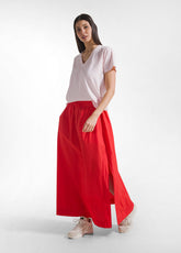 T-SHIRT FLAMMÈ SCOLLO AMPIO ROSA - Top & T-shirts | DEHA