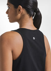 CANOTTA IN JERSEY CON DETTAGLI IN RETE NERO - BLACK | DEHA