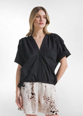 BLUSA IN MUSSOLA DI COTONE LEGGERA NERO - Camicie & Bluse | DEHA