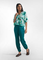 COTTON MUSLIN ALL-OVER BLOUSE - BLUE - Shirts & Blouses | DEHA