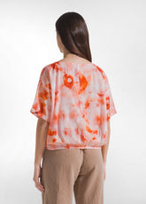COTTON MUSLIN ALL-OVER TOP - RED - SUNSET RED | DEHA