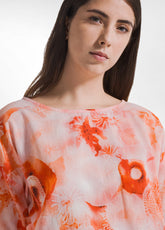 COTTON MUSLIN ALL-OVER TOP - RED - SUNSET RED | DEHA