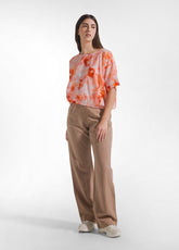 BAUMWOLL-MUSSELIN ALL-OVER TOP - ROT - Seasonal Prints | DEHA