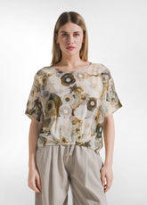 TOP ALL OVER IN MUSSOLA DI COTONE VERDE - GREEN ANEMONE | DEHA