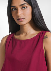 TOP IN POPLINE ELASTICIZZATO ROSSO - CHERRY RED | DEHA