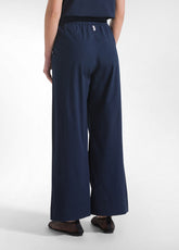 PANTALONI IN POPLINE ELASTICIZZATO BLU - BLUE NIGHT | DEHA