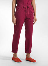 COMPLETO TOP E PANTALONI DRITTI IN POPLINE ELASTICIZZATO ROSSO - | DEHA