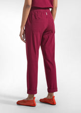 COMPLETO TOP E PANTALONI DRITTI IN POPLINE ELASTICIZZATO ROSSO - | DEHA