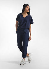 Stretch Poplin Straight Pants - Blue - DEHA ESSENTIALS | DEHA