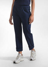 Stretch Poplin Straight Pants - Blue - BLUE NIGHT | DEHA