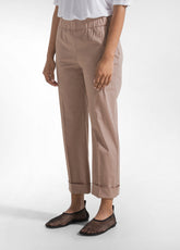 Stretch Poplin Straight Pants - Brown - KHAKI BROWN | DEHA
