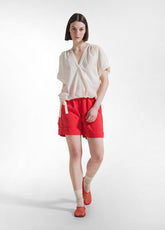 SHORTS IN TWILL DI LYOCELL ROSSO - Bermuda | DEHA