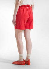 SHORTS IN TWILL DI LYOCELL ROSSO - POPPY RED | DEHA