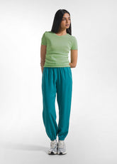 PANTALONI JOGGER IN LYOCELL VERDE - PEACOCK GREEN | DEHA