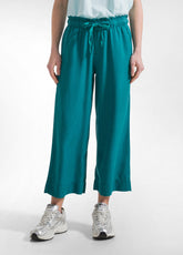 PANTALONI CROP IN LYOCELL VERDE - PEACOCK GREEN | DEHA