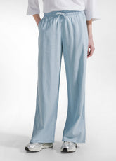Lyocell Denim Palazzo Pants - Blue - ULTRA LIGHT DENIM | DEHA