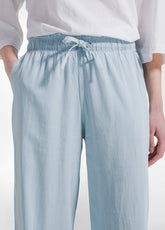 Lyocell Denim Palazzo Pants - Blue - Leisurewear | DEHA