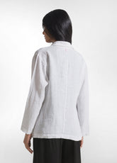 Linen Blazer - White - WHITE | DEHA