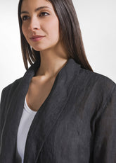 FADED EFFECT LINEN BLAZER - BLACK - BLACK | DEHA