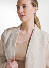 BLAZER IN LINO EFFETTO SFUMATO BEIGE - CLAY BEIGE | DEHA