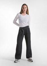 PANTALONI DRITTI IN LINO EFFETTO SFUMATO NERO - BLACK | DEHA